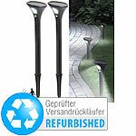Lunartec 2er-Set Design-Solar-Wegeleuchten, Versandrückläufer Lunartec LED-Solar-Wegeleuchten mit Bewegungssensoren