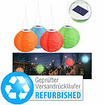 Lunartec 4er-Set Solar-LED-Lampions, Dämmerungssensor, Versandrückläufer Lunartec Solar-Lampions, bunt
