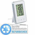 PEARL Digitales Innen- und Außen-Thermometer mit Uhrzeit, Versandrückläufer PEARL