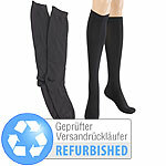 PEARL Reise-Kniestrümpfe mit Stützfunktion in schwarz, Versandrückläufer PEARL Reisestrümpfe