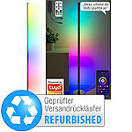 Luminea Home Control WLAN-Steh-/Eck-Leuchte, RGB-IC-LEDs, 12W, Versandrückläufer Luminea Home Control WLAN-LED-Steh-/Eck-Leuchten mit App