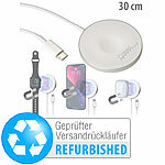 Callstel Kabelloses 3in1-Ladepad, Qi- & MagSafe-kompatibel, Versandrückläufer Callstel MagSafe- & Qi- & Watch kompatible 3in1-Schnellladekabel