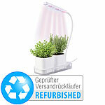 PEARL Mini-Gewächs- & Anzucht-Station, 2 Töpfe, Versandrückläufer PEARL Intelligente Pflanzen-Anzucht-Systeme mit LED-Licht und Timer