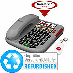 simvalley communications Senioren-Notruf-Telefon, Garantruf Easy, Versandrückläufer simvalley communications Senioren-Notruf-Festnetztelefone mit Notruf-Taster und Freisprech-Funktion