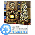 infactory Wandbild "Weihnachtliches Kaminzimmer", Versandrückläufer infactory LED-Weihnachts-Wandbilder