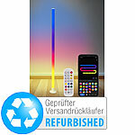 Luminea Home Control Smarte WLAN-Standleuchte mit RGB-IC-LEDs, Versandrückläufer Luminea Home Control WLAN-LED-Steh-/Eck-Leuchten mit App