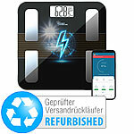 newgen medicals Smarte Solar-Akku-Körperfettwaage aus Glas, Versandrückläufer newgen medicals Solar-Akku-Personen- und Körperfettwaagen mit App
