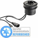 revolt Aktiver 2-fach-USB-3.0-Hub für Tisch-Einbau, Versandrückläufer revolt Einbau-USB-3.0-Hubs mit Steckdosen (Schuko-kompatibel)