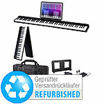 auvisio Faltbares Klavier, 88 halbgewichtete Leuchttasten, Versandrückläufer auvisio Faltbares E-Pianos mit halbgewichteten Tasten, Sustain-Pedal, App 