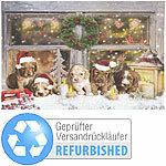 infactory LED-Wandbild, Weihnachts-Hundewelpen-Motiv, Versandrückläufer infactory LED-Weihnachts-Wandbilder