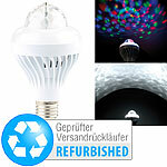 Lunartec Rotierende Disco-LED-Lampe, Galaxie-Effekt, Versandrückläufer Lunartec LED-Disco-Tropfen E27 mit Farbwechsel (RGBW)
