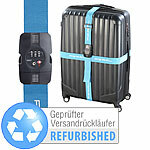 PEARL Kreuz-Koffergurt mit zertifiziertem Zahlenschloss, Versandrückläufer PEARL Kreuz-Koffergurte mit TSA-Zahlen-Schlösser