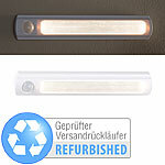 Luminea Batterie-LED-Schrankleuchte, PIR- & Lichtsensor, 0,6 W,Versandrückläuf Luminea LED-Schrankleuchten mit Bewegungs- & Lichtsensoren
