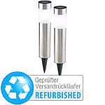 Lunartec 2er-Set elegante Solar-LED-Wegeleuchten Versandrückläufer Lunartec LED-Solar-Wegeleuchten