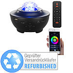 Lunartec Laser-Sternenlicht-Projektor mit Lautsprecher, Versandrückläufer Lunartec Laser-Projektoren mit Sternen-Lichteffekt, LEDs, Lautsprecher, Bluetooth und App