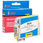 iColor Tintenpatrone für Epson-Drucker (ersetzt T3474 / 34XL), yellow, 14 ml iColor 