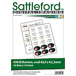 Sattleford 450 Etiketten oval 63,5x42,3 mm für Laser/Inkjet Sattleford