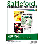 Sattleford 12 Etiketten A4 210x297 mm für Laser/Inkjet Sattleford Drucker-Etiketten