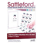 Sattleford 240 Bewerbungsfoto-Etiketten hochglänzend 45x55 mm Sattleford Drucker-Etiketten