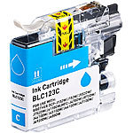 iColor Tinten-Patrone für Brother-Drucker (ersetzt LC-123C), cyan (blau) iColor
