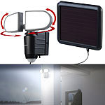 Luminea Duo-Solar-LED-Außenstrahler mit PIR-Bewegungssensor, 1 W, 500 lm, IP44 Luminea LED-Solar-Fluter mit Bewegungsmelder