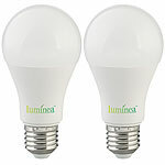 Luminea 2er-Set LED-Lampen mit Dämmerungssensor, E27, 11 W, 1.050 lm, weiß Luminea