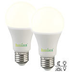 Luminea 2er-Set LED-Lampen mit Dämmerungssensor, E27, 11 W, 1.050 lm, warmweiß Luminea