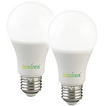 Luminea 2er-Set LED-Lampen mit Radar-Sensor, E27, 12 Watt, 1.150 lm, F, 6500 K Luminea LED-Lampen mit Radar-Bewegungssensoren