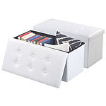 infactory 2er Pack Faltbare 2in1-Sitzbank und -truhe, 80 l, bis 300 kg, weiß infactory Aufbewahrungsboxen mit Sitzfunktion