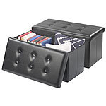 infactory 2er Pack Faltbare 2in1-Sitzbank & -truhe, 80 l, bis 300 kg, schwarz infactory Aufbewahrungsboxen mit Sitzfunktion