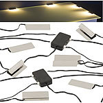 Lunartec 2er-Set LED-Glasbodenbeleuchtungen: 8 Klammern mit 24 LEDs Lunartec