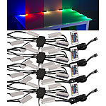 Lunartec 4er-Set LED-Glasbodenbeleuchtungen: 24 Klammern mit 72 RGB-LEDs Lunartec RGB-Glasbodenbeleuchtungen mit Fernbedienung