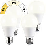 Luminea 4er-Set LED-Lampe E27 9W (ers. 75W) 3-stufig dimmbar 830 lm warmweiß Luminea