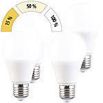 Luminea 4er-Set LED-Lampen E27 9W (ers. 75W) 3-stufig dimmbar 830lm tageslicht Luminea 