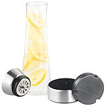 Cucina di Modena Formschöne Glaskaraffe mit integriertem Sieb und Kühl-Akku, 1,3l Cucina di Modena Karaffen