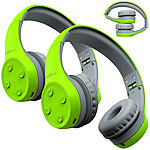 auvisio 2er-Set Over-Ear-Stereo-Headset für Kinder, Lautstärke-Begrenzung, BT5 auvisio Over-Ear-Headsets für Kinder mit Lautstärke-Begrenzung & Bluetooth