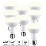 Luminea 8er-Set LED-Reflektoren R80, E27 11 W (ersetzt 120 W) 1050 lm warmweiß Luminea LED-Reflektoren E27 R80 (warmweiß)