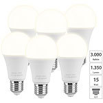 Luminea 6er-Set High-Power-LED-Lampen, E27, 11 Watt, 3000 K, E, warmweiß Luminea LED-Tropfen E27 (warmweiß)