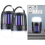 Exbuster 2er Pack 2in1-UV-Insektenvernichter und Camping-Laterne mit Akku, USB Exbuster UV-Insektenvernichter und LED-Camping-Laternen