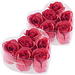 PEARL 2er-Set Geschenkboxen mit je 6 roten Rosen-Duftseifen PEARL