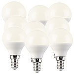 Luminea 9er-Set LED-Lampe, Tropfenform, P45, E14, 5W, 2700 K Luminea