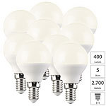 Luminea 9er-Set LED-Lampe, Tropfenform, P45, E14, 5W, 2700 K Luminea LED-Tropfen E14 (warmweiß)
