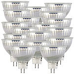 Luminea 18er-Set LED-Spots, Glasgehäuse GU5.3, 6W, 500 lm, 6500K Luminea