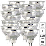 Luminea 18er-Set LED-Spot mit Glasgehäuse GU5.3, 6 W, 500 lm, 3000 K, F Luminea LED-Spots GU5.3 (warmweiß)