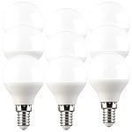 Luminea 9er-Set LED-Lampe, Tropfenform, P45, E14, 5W, 400 lm Luminea