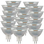 Luminea 18er-Set LED-Spots mit Glasgehäuse GU5.3, 3 W, 250 lm Luminea LED-Spots GU5.3 (warmweiß)