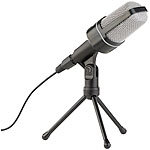 auvisio Profi-Kondensator-Studio-Mikrofon mit Stativ, 3,5-mm-Klinkenstecker auvisio 