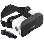 auvisio Virtual-Reality-Brille mit Bluetooth und 2in1-Mini-Game-Controller auvisio Virtual-Reality-Brillen für Smartphones