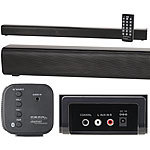 auvisio Stereo-Soundbar, Bluetooth 4.0, Koaxial, Stereo-Cinch & AUX, 60 Watt auvisio Stereo-Soundbars mit Bluetooth