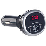 auvisio MP3-FM-Transmitter mit Bluetooth, Freisprecher, USB-Port, für 12/24 V auvisio